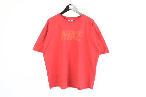 vintage NIKE big logo authentic T-Shirt red cotto… - image 1