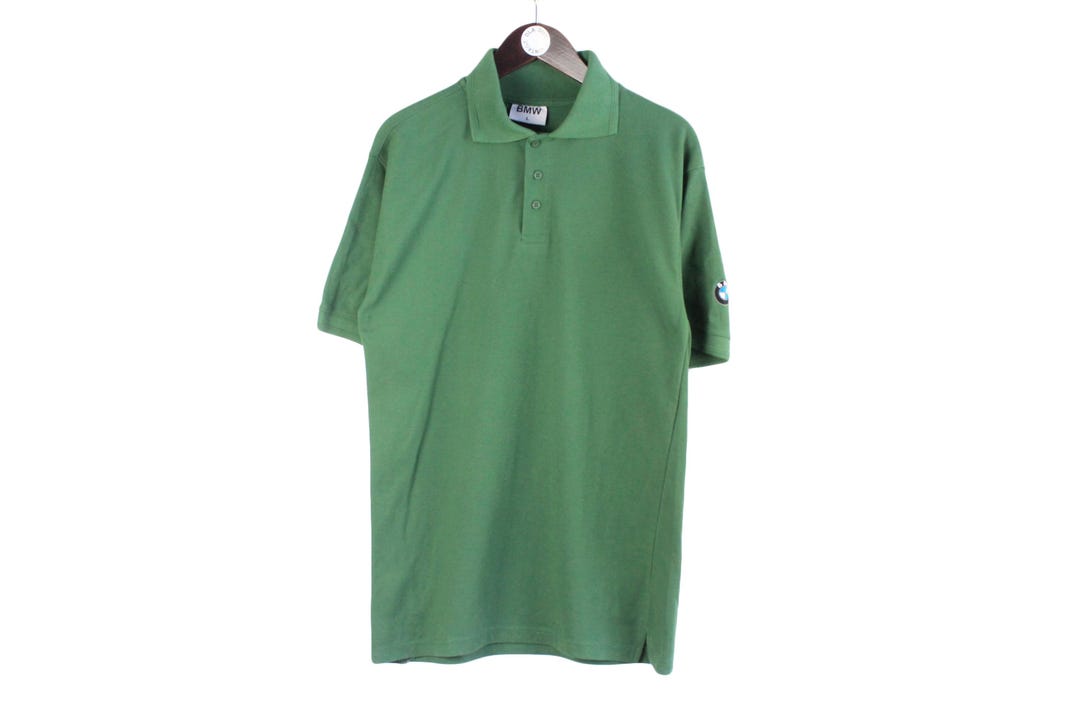 Vintage BMW M-style Polo T-shirt Short Sleeve Green Size Men's L Rare ...