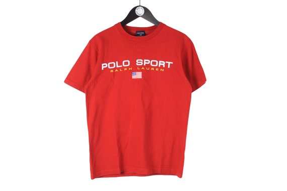 Vintage POLO SPORT by Ralph Lauren USA Flag Big Logo T Shirt
