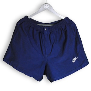 Pantalones cortos deportivos vintage con el logotipo de NIKE en azul marino, talla XL, ropa deportiva retro, auténticos pantalones cortos deportivos clásicos de los años 90 y 80, ropa deportiva relajada para verano.