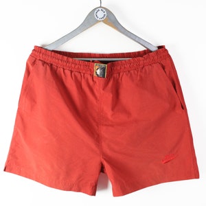 Pantalones cortos de tenis vintage NIKE Challenge Court blancos, talla XL, ropa deportiva retro, auténticos pantalones cortos deportivos de los años 90 y 80, ropa deportiva relajada de verano en rojo