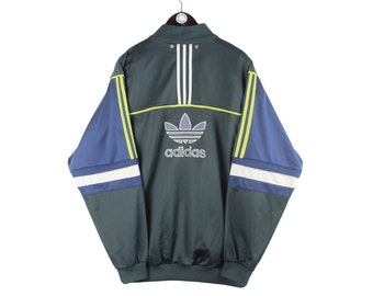 vintage ADIDAS track jacket Size men's XXL authentic athletic blue rare retro rave zipped classic 90s sport originals windbreaker big logo