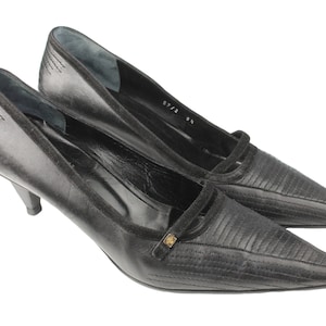 vintage GIANNI VERSACE authentic Heels shoes women&#39;s retro classic pumps designer stiletto heels luxury brand classic vogue 39.5 size