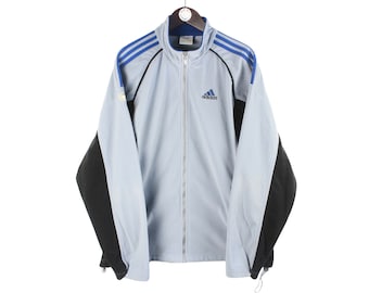 vintage ADIDAS track jacket Size men's L authentic athletic blue rare retro rave zipped classic 00s sport originals windbreaker