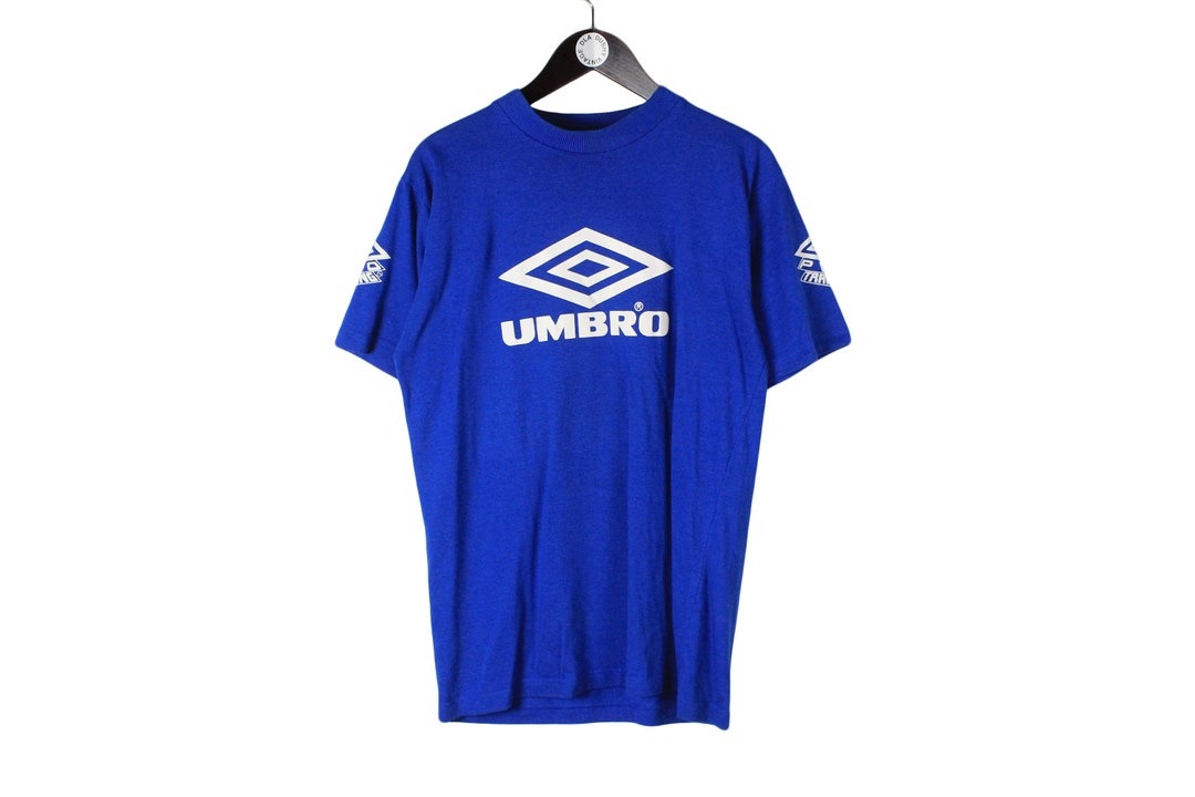 Vintage UMBRO Big Logo Authentic T-shirt Blue Athletic Tee Retro