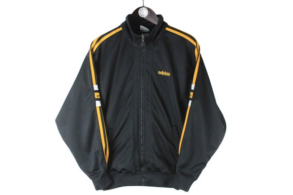 Vintage ADIDAS Track Jacket Sport Authentic Black Orange Rare