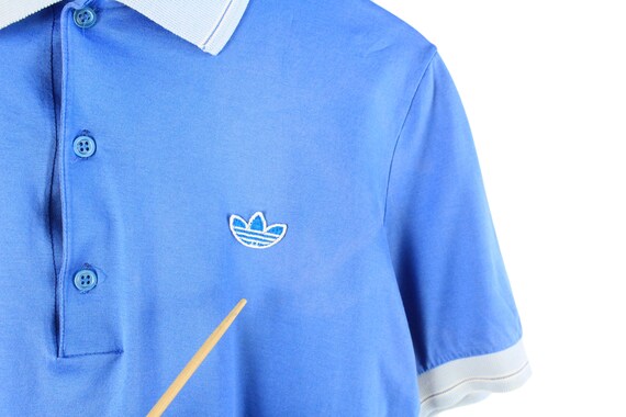 vintage ADIDAS Polo T-Shirt tennis blue small log… - image 4