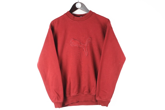 vintage PUMA sweatshirt authentic red pullover Si… - image 1