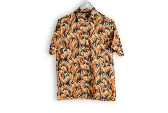 vintage HAWAII shirt Fire Biker pattern short sle… - image 1