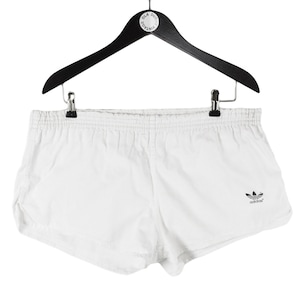vintage ADIDAS shorts Size XL white summer 80&#39;s sport cotton classic activewear above the knee basic sport style small logo