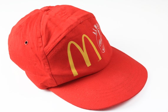 Vintage McDONALDS COCA COLA Cap One Size Red Big Lo Gem