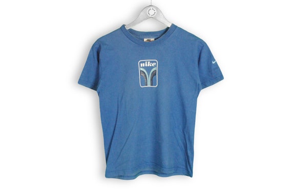 vintage NIKE big logo authentic T-Shirt blue cott… - image 1