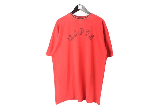 vintage KAPPA T-Shirt Size XXL men's red big logo sport tee retro rare rave Italian brand top authentic 90's activewear basic short sleeve