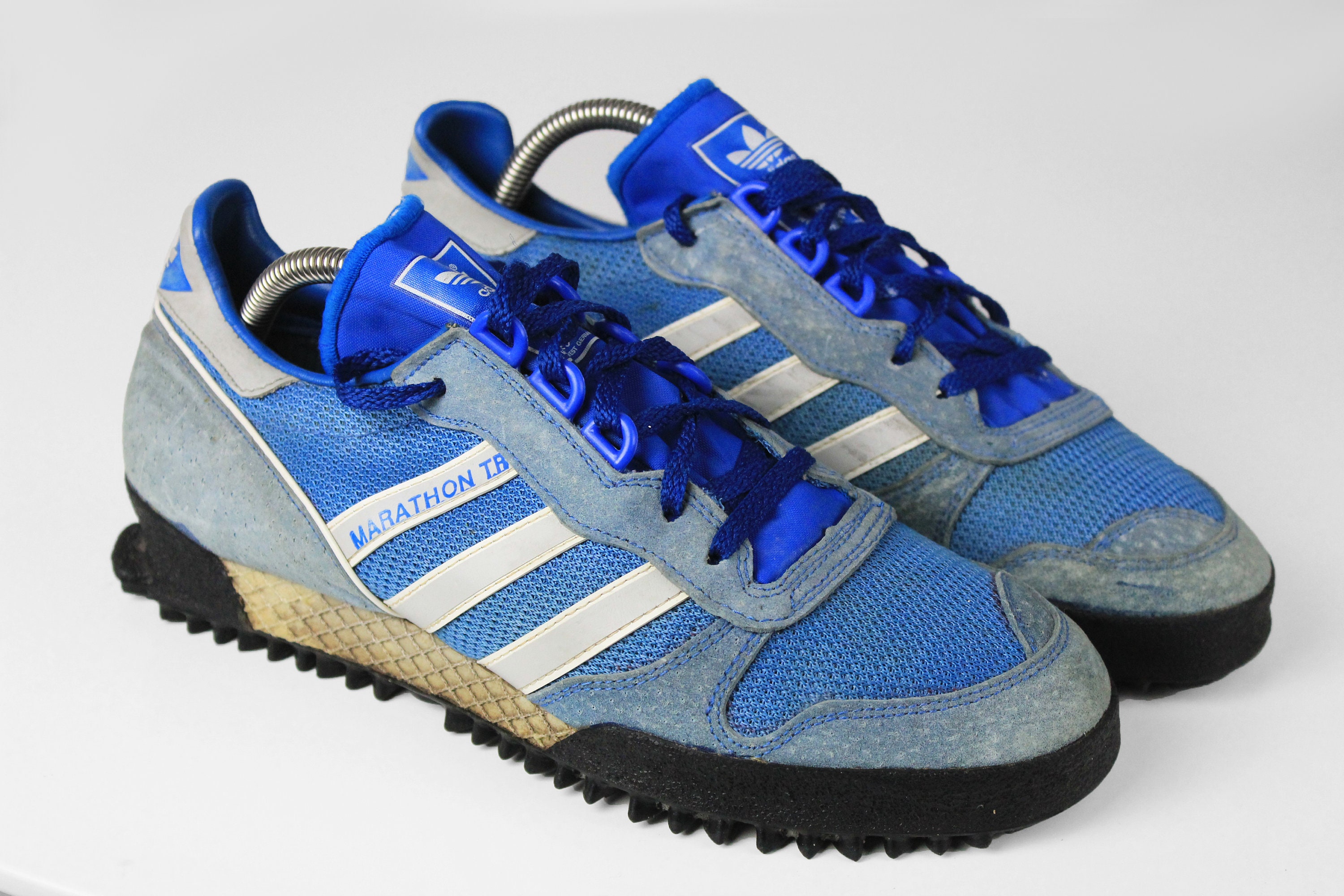 arrojar polvo en los ojos Cita Miguel Ángel Vintage ADIDAS MARATHON TR auténticas zapatillas azules Size - Etsy España