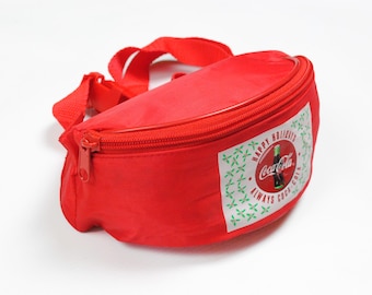 vintage COCA-COLA Waist Bag  Fanny Pack red big logo rare authentic accessories retro outfit authentic 80s sport bag USA style brand Always