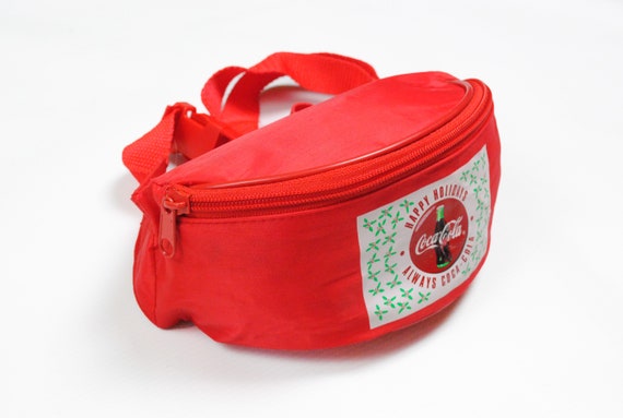 vintage COCA-COLA Waist Bag  Fanny Pack red big l… - image 1