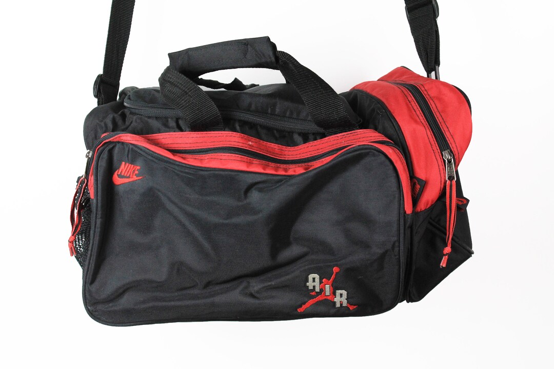 Vintage NIKE Air Jordan Duffel Bag Black Red Sport Authentic Accessories Retro Streetwear Athletic Training Bag 90 s Travel Basketball Style Etsy UK