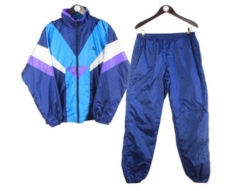 vintage PUMA tracksuit Size men's S authentic rare retro rave 90's wear style streetwear athletic windbreaker Jacket + Pants blue