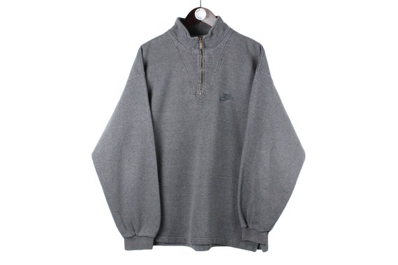 vintage NIKE sweatshirt 1/4 Zip Size XL gray men'… - image 1