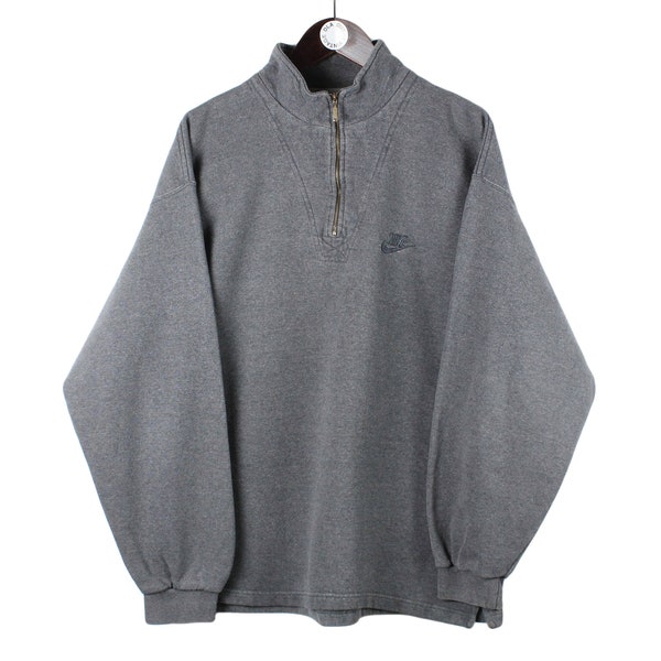 90s-00'S Nike One-Point Logo Sweatshirt, Men's XL, Vintage cotton gray type Vintage Second Hand