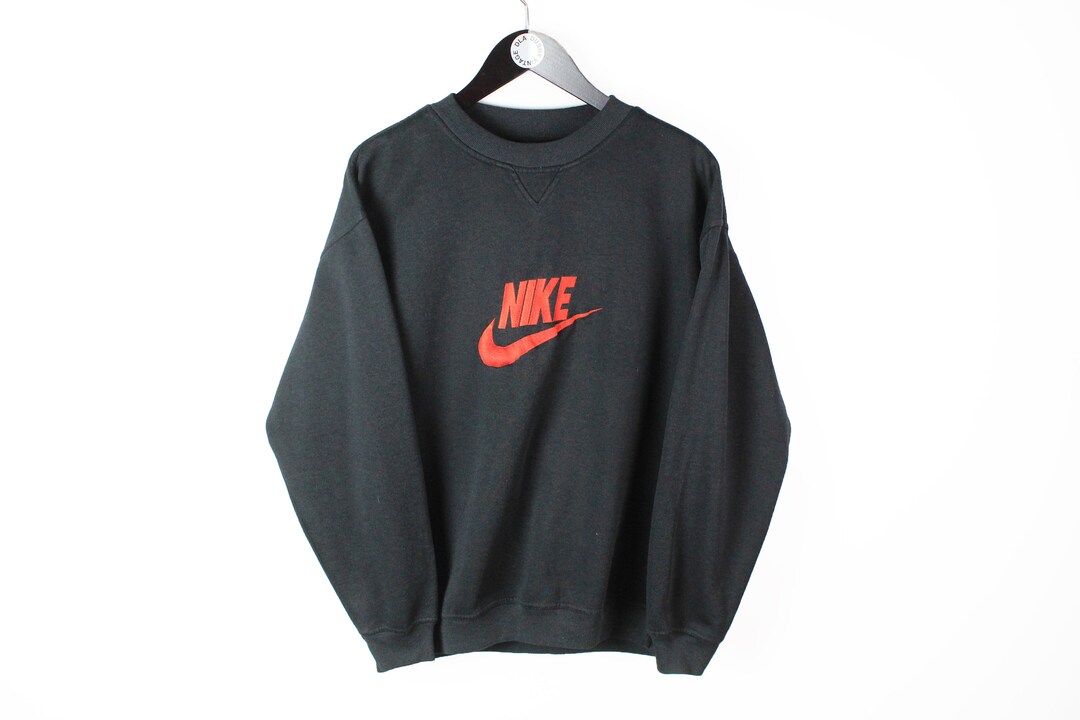 Vintage NIKE Sweatshirt Bootleg Men's Size M Black Authentic