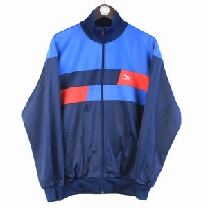 vintage PUMA track jacket Size men&#39;s S oversize authentic blue rare retro rave full zip 90&#39;s windbreaker training streetwear clothing