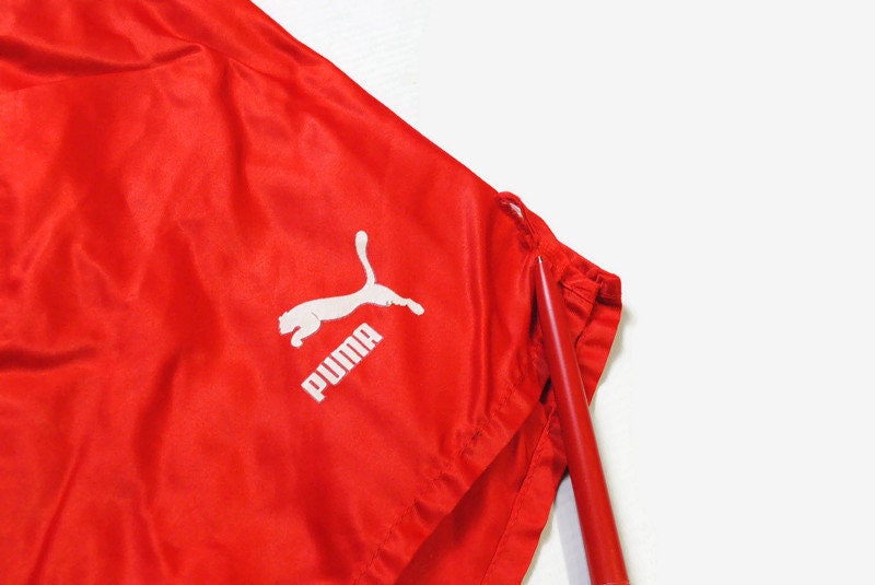 Vintage PUMA track shorts Size 6 red authentic 90's | Etsy