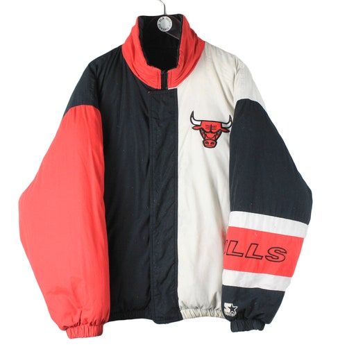 Vintage CHICAGO BULLS Starter Reversible jacket Size L/Xl shops men's double sided nba big logo Bull USA rare retro 90's style official authentic