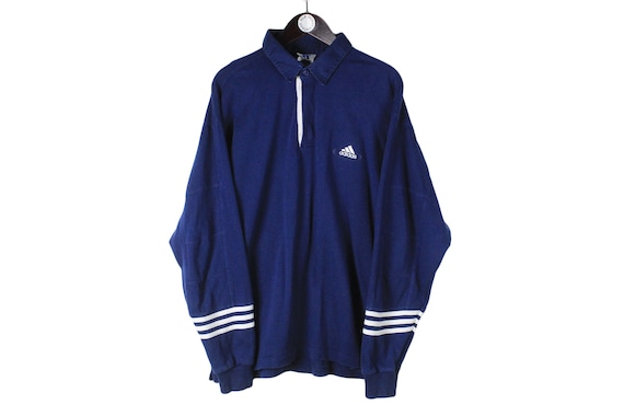 vintage ADIDAS sweatshirt collared oversize men's… - image 1