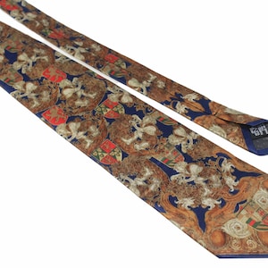 vintage GIANFRANCO FERRE Tie necktie retro 100% silk beautiful print luxury gift for men authentic multicolor abstract pattern 90&#39;s style