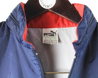 ヴィンテージ PUMA トラックジャケット サイズL メンズ 本物 ネイビー