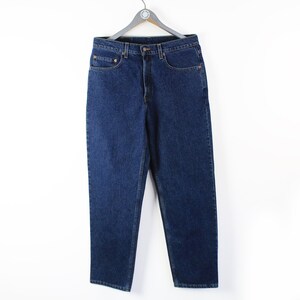 vintage LEVIS 550 JEANS authentic men&#39;s navy Blue Jean Pants Size W 33 L 32 trousers retro classic work wear 90s 80s denim old school USA
