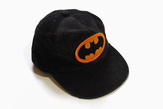 vintage 1964 BATMAN DC Corduroy Cap black yellow … - image 1