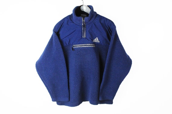ADIDAS Fleece Sweater 1/4 oversize hombre Talla M - Etsy España