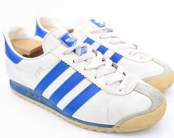 vintage ADIDAS Rom sneakers retro athletic shoes 90s sport casual trainers white blue made in Yugoslavia city series women's Size US 7.5