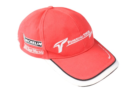 Vintage PANASONIC TOYOTA Racing F1 Team Cap One Size Red Big