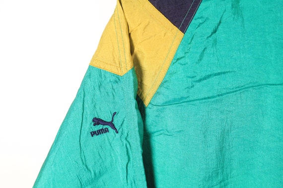 Vintage PUMA Track Jacket Size M Authentic Green Rare Retro