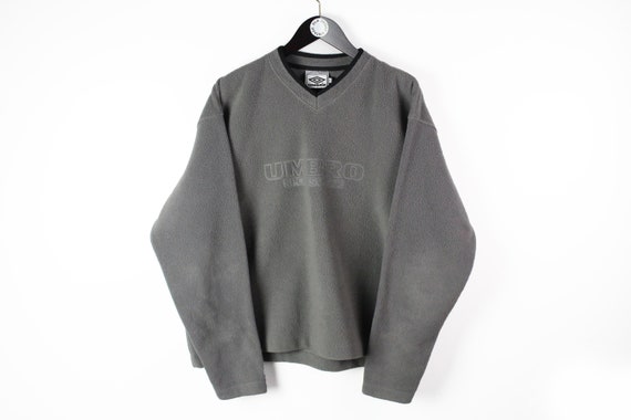 vintage UMBRO Fleece Sweatshirt V-Neck men's Size