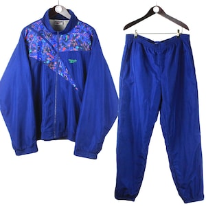 vintage REEBOK tracksuit Size XL oversize retro sport clothing 90s authentic men&#39;s track suit jacket & pants big logo full zip windbreaker