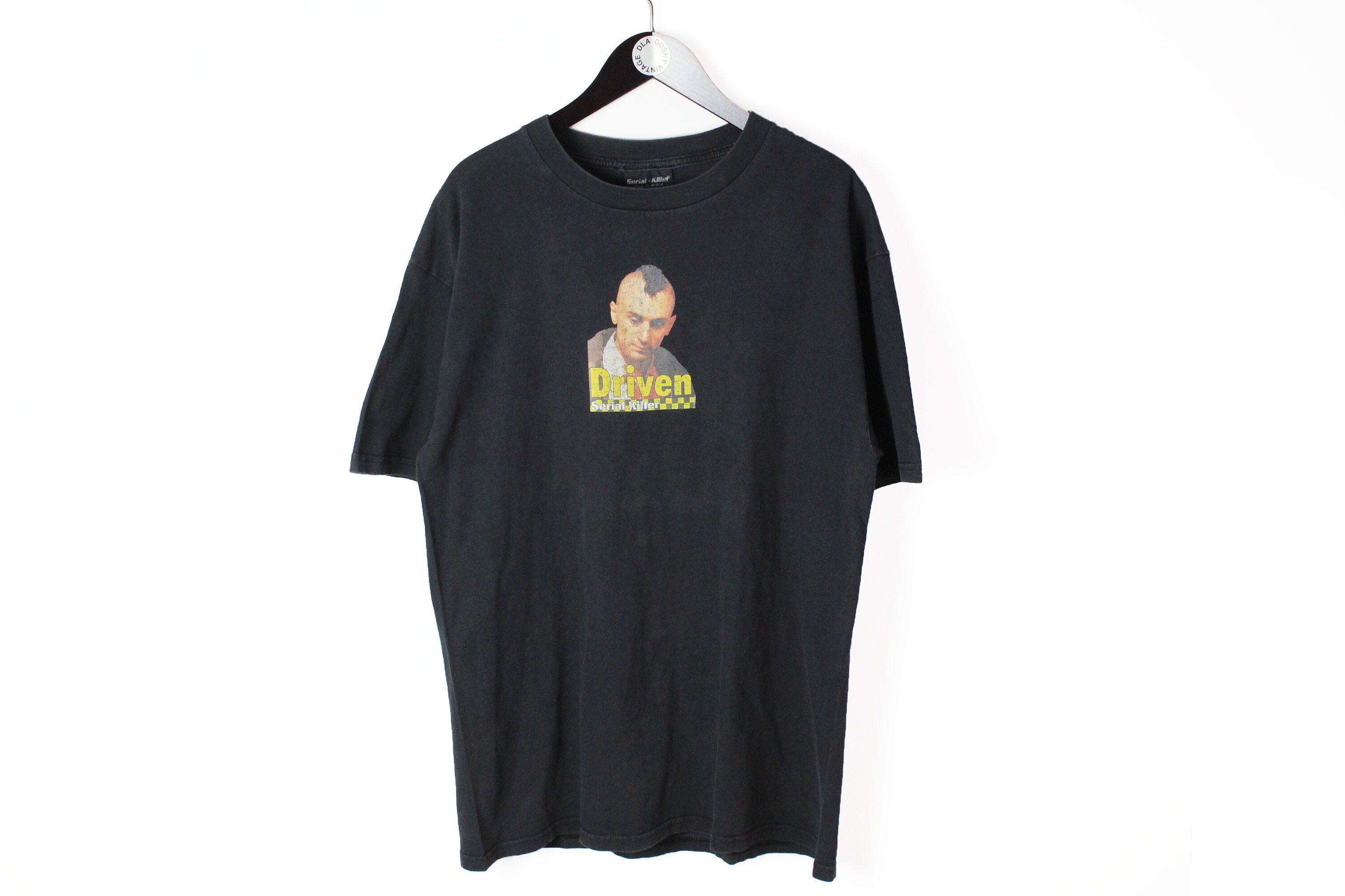 Vintage SERIAL KILLER Driven T-shirt Black Big Logo Size Xl Retro 