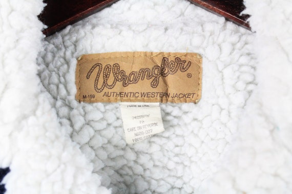 vintage WRANGLER denim sherpa jacket Size M men's… - image 6