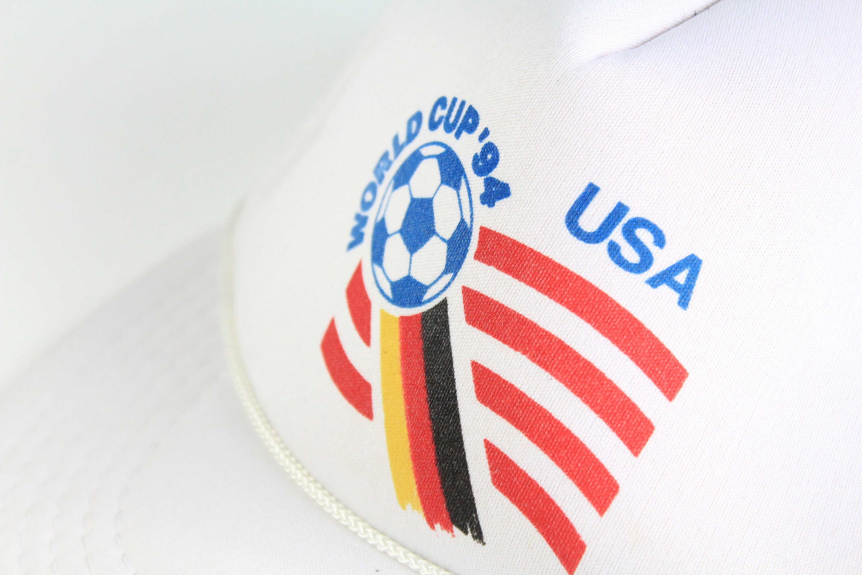 期間限定セール Vintage White Size One Hat Logo Big Cap USA 1994 CUP WORLD キャップ