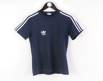 Adidas Originals Retro 3 Stripes T Shirt Blue white