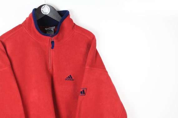 vintage ADIDAS Fleece Sweater 1/4 Zip oversize me… - image 3