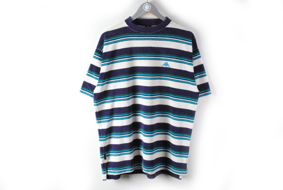 vintage KAPPA terry T-Shirt Size M men's blue whi… - image 1