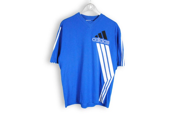 Adidas Men's T-Shirt - Blue - L