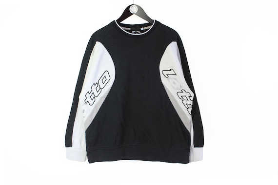 Sweatshirt Vintage Lotto Green Fluo - Taille M - Années 90 - Neuf Avec étiquettes