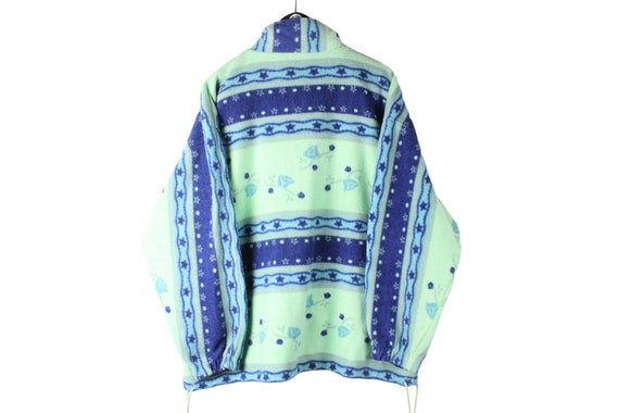 vintage FLEECE Full Zip Sweater abstract pattern … - image 2