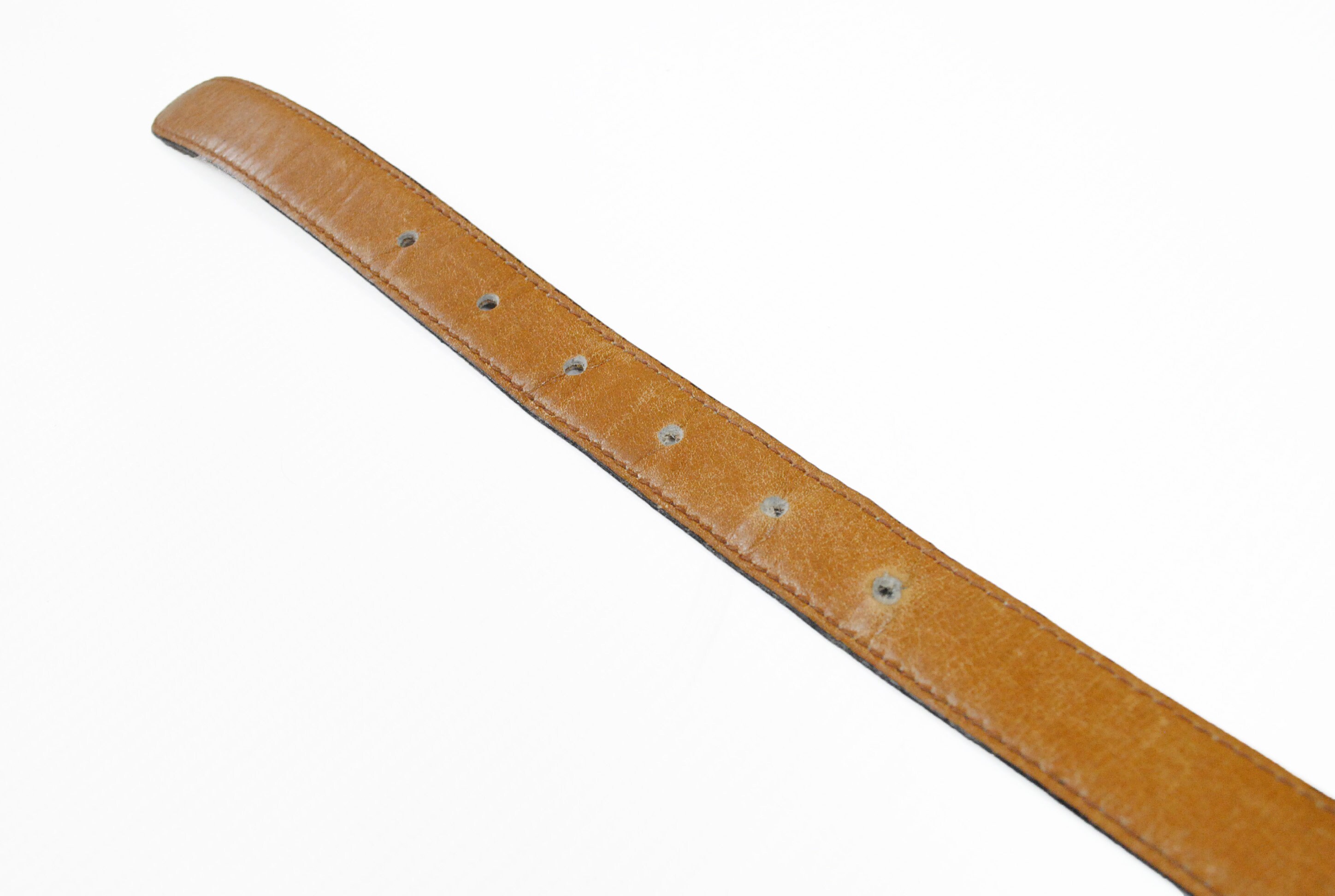 Vintage CELINE Paris belt real leather brown gold authentic | Etsy