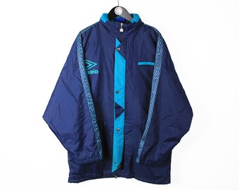 【UMBRO】韓国スター着用 Late Check Out Linen Blue Jacket Vintage UMBRO Jacket Men's Size L Retro 90's Sport Wear Blue